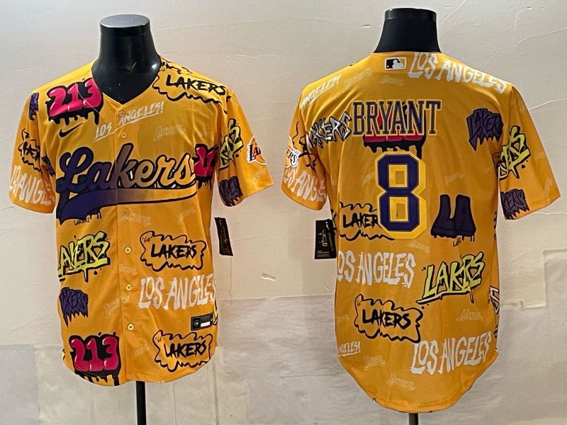 Men Los Angeles Lakers Nike #8 Bryant yellow NBA 2025 Jersey style 04->los angeles lakers->NBA Jersey